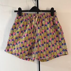 Chubbies Pink Pineapple Print Swim Trunks (Large)